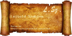 Leitold Szabina névjegykártya